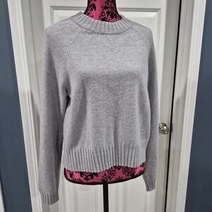 Gap Sweater Womens Large Gray 100% Cashmere Crewneck Preppy Quiet Luxury *Flaws